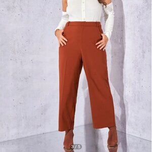 SHEIN Plus High Waist Wide Leg Pants – Burnt Orange, Size 12 / 0XL